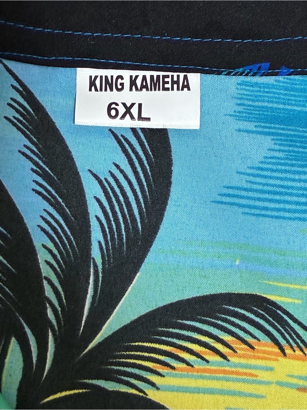 King Kameha Hawaiian Shirt Mens Plus Sz 6XL Tropical Palm Tree Ocean Aloha Blue - Picture 2 of 8